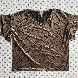 Chicos Velvet Tiger Print Top